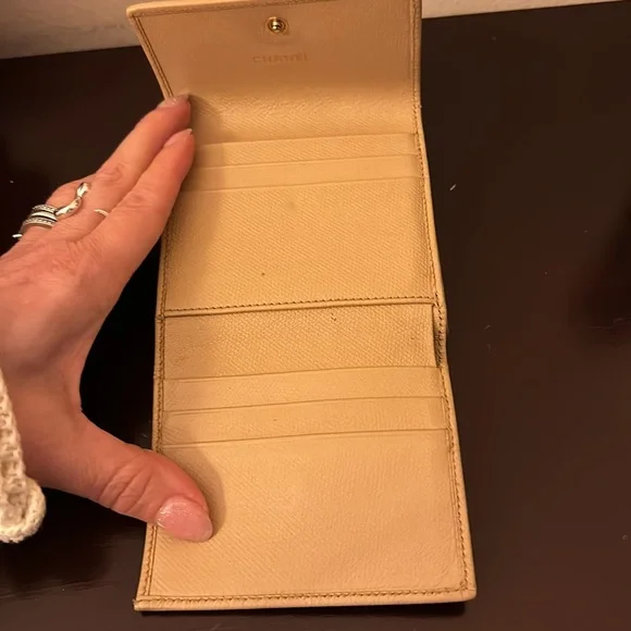Chanel tan compact wallet. Pre loved condition. - Picture 5 of 9